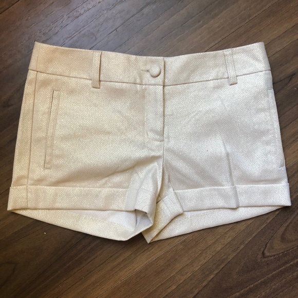 Express Pants - Express Shorts Beige gold sparkle NWOT
